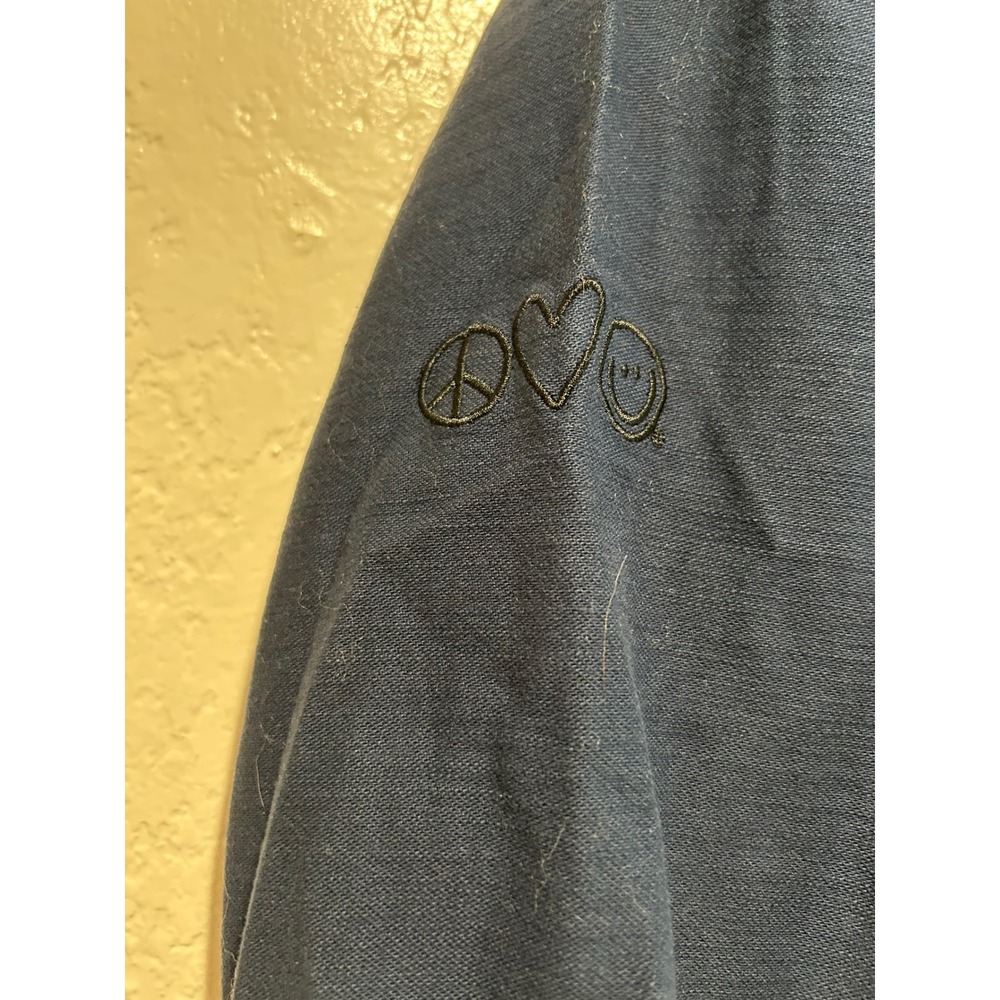 Peace Love World Navy Blue Star Peace Utility Jacket/shacket Womens Large - Picture 4 of 9